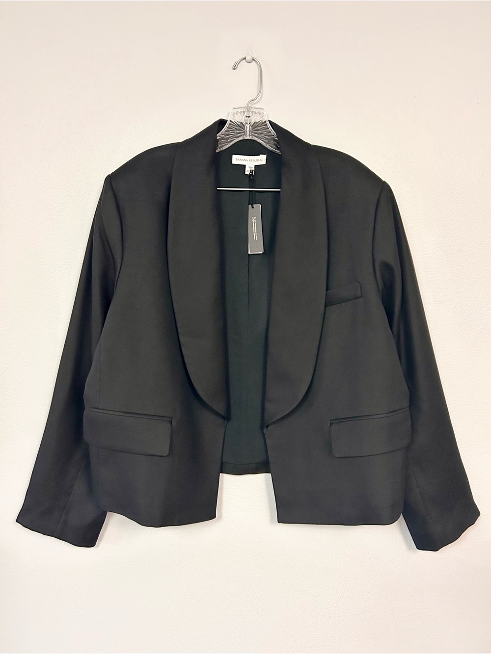 BANANA REPUBLIC 🎩 NWT! Cropped Open Front Tuxedo Blazer Jacket - Size XL